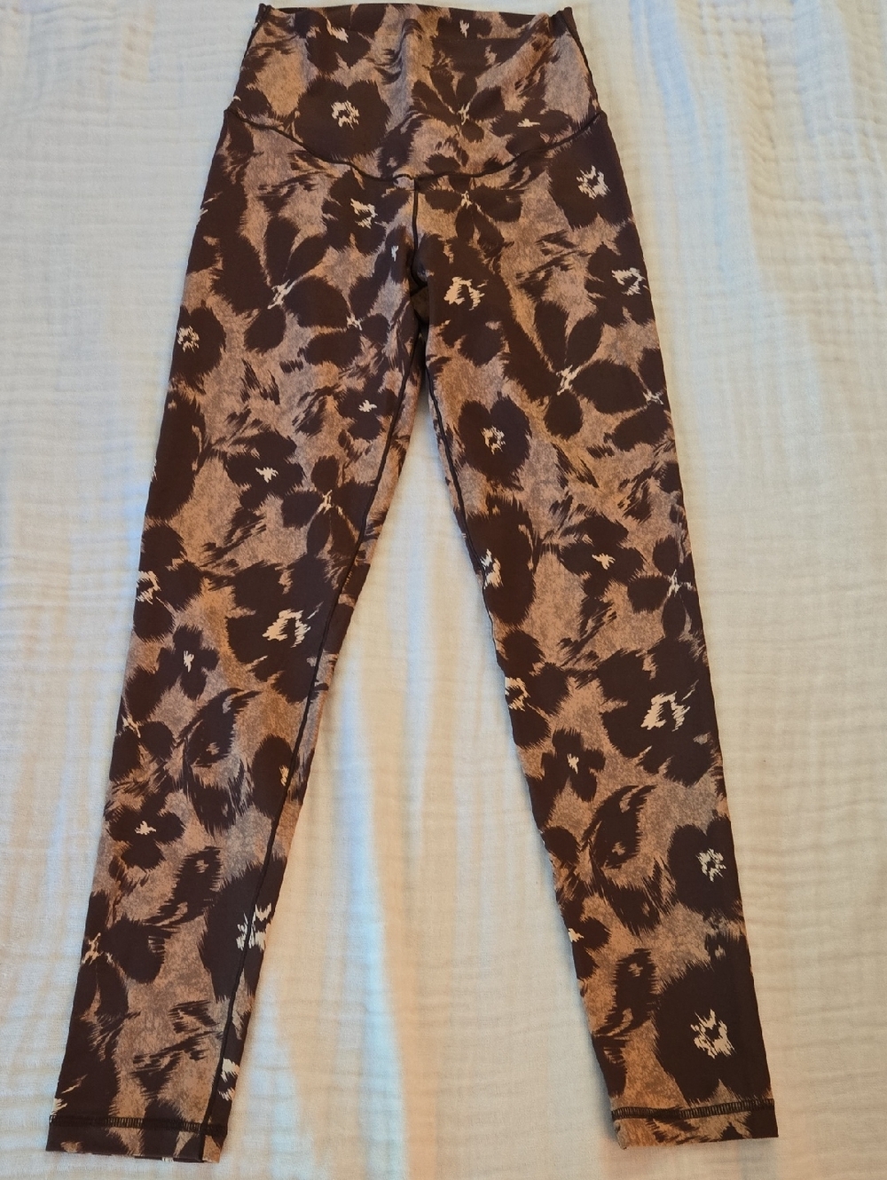 aerie Brown & Tan Floral-Print High-Rise 7/8 Leggings